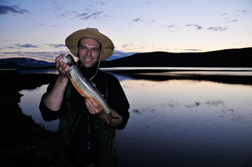 Colin with his first catch of the week